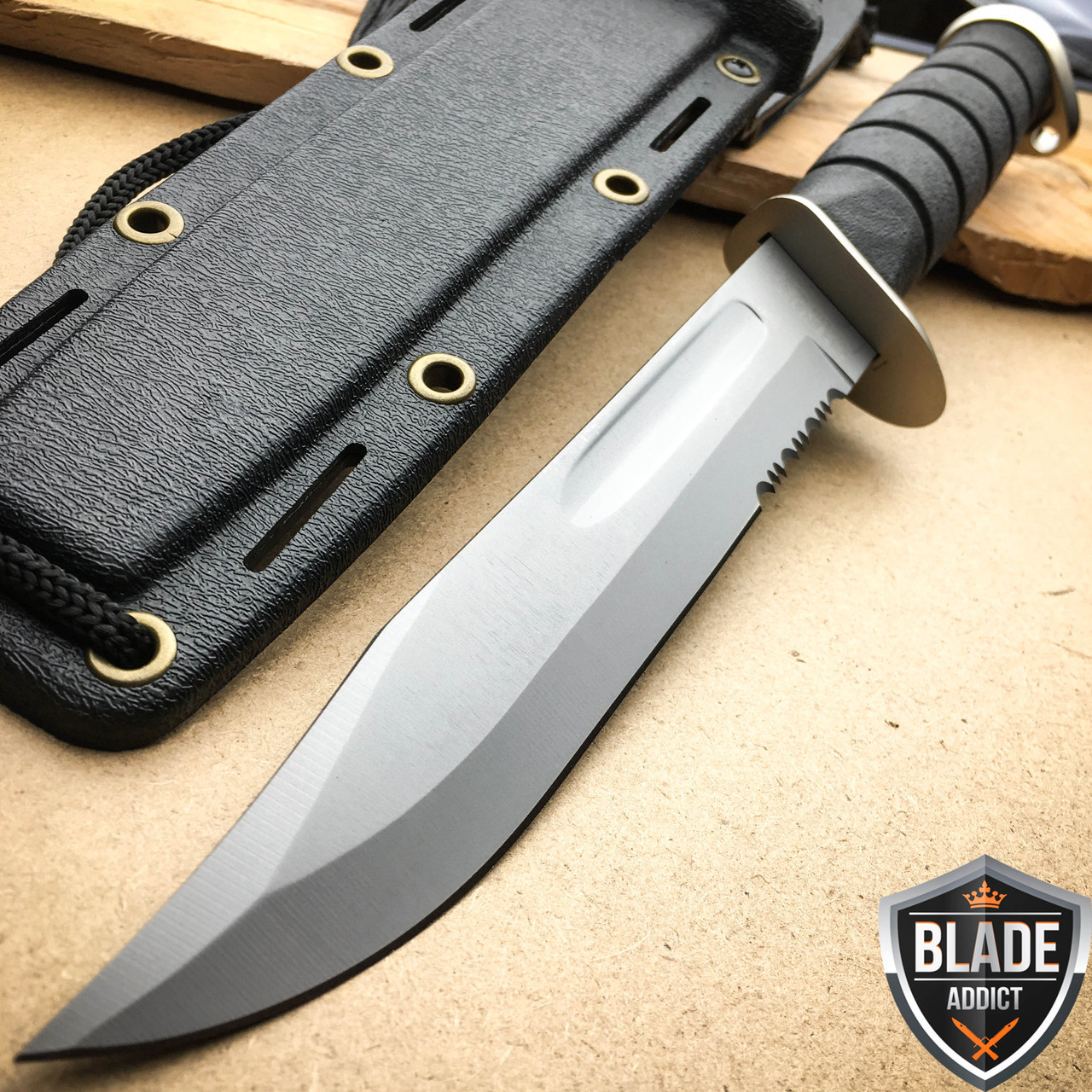 12" Marine Hunting Tactical Military Combat Survival Knife Fixed Blade