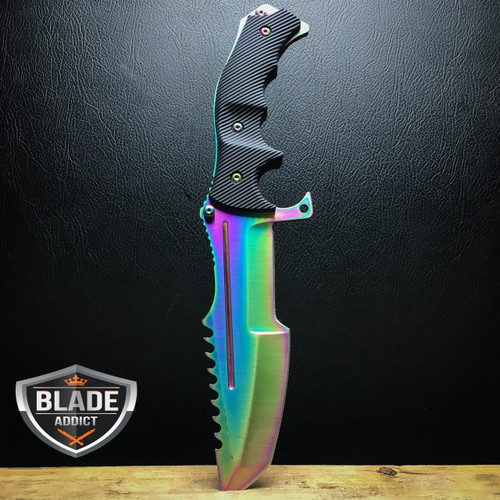 CSGO HUNTSMAN FIXED BLADE HUNTING KNIFE RAINBOW MEGAKNIFE