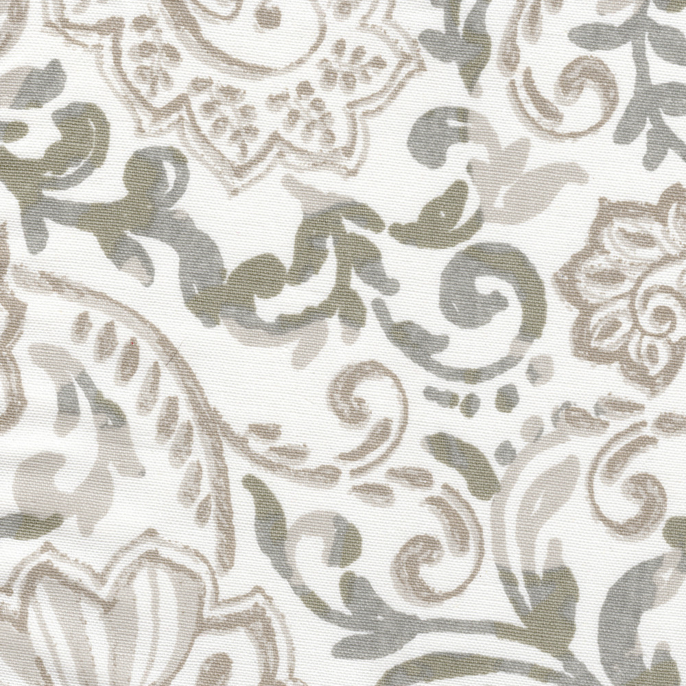 Shannon Ecru Floral Paisley Shower Curtain Close To