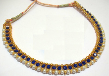 Blue colour pearl style necklace
