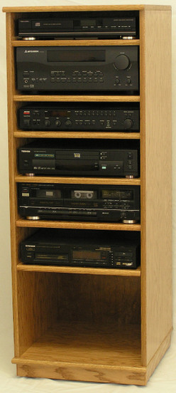 Modern Component Stereo Cabinet 53" High Oak Maple FREE 