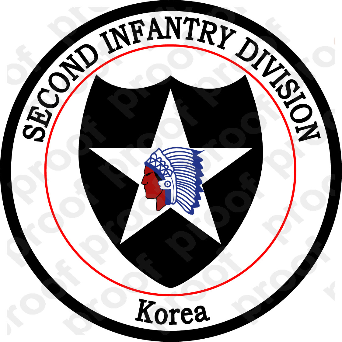 STICKER US ARMY UNIT 2nd Infantry Division Korea M C Graphic Decals