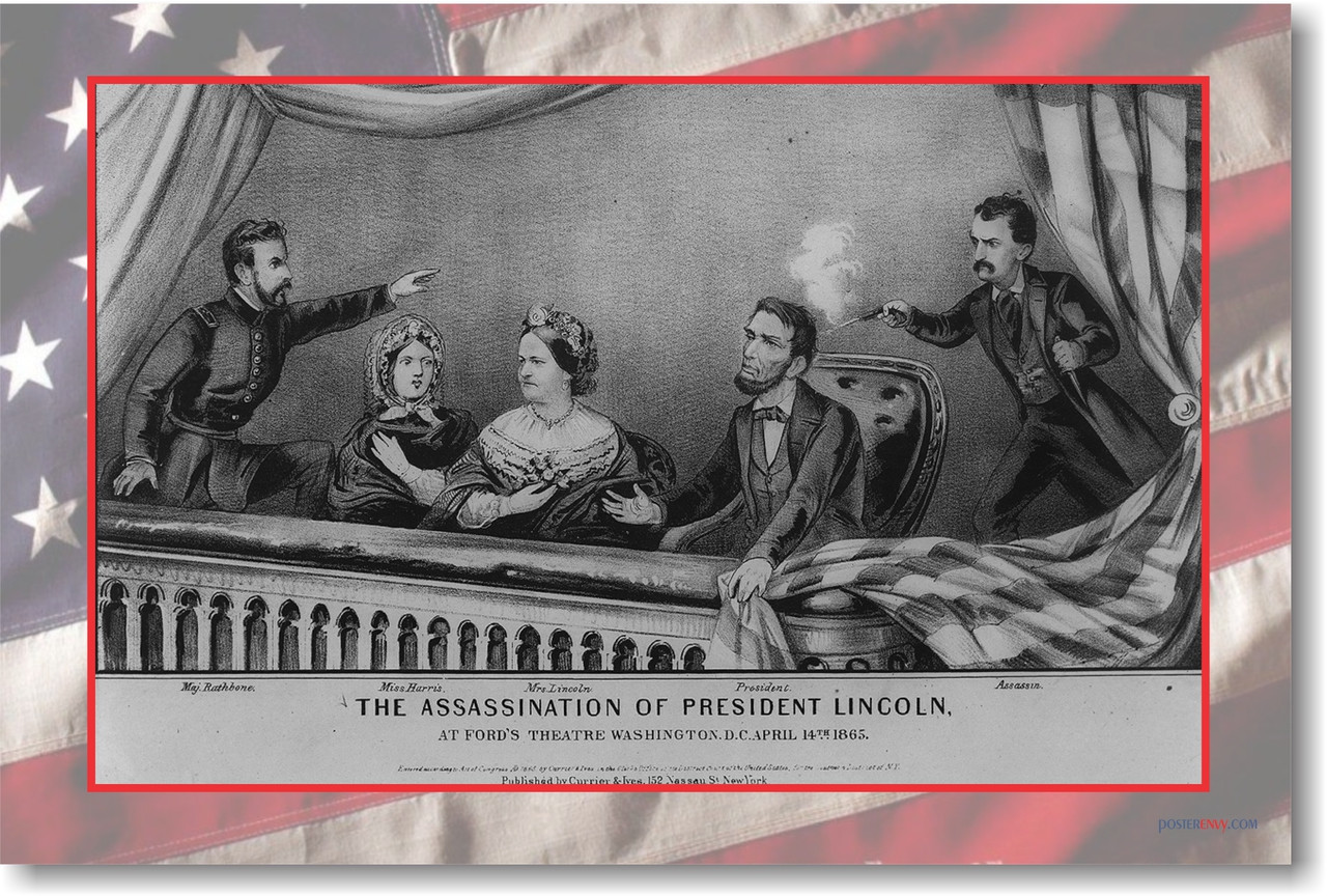 The Assassination Of President Abraham Lincoln April 14 1865 New Vintage Poster Vi020 