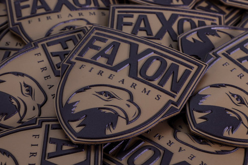 Faxon Patch - Shield - Tactical Subdued Tan - Velcro Backed Faxon Patch - Shield - Tactical Subdued Tan - Velcro Backed