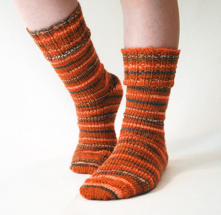 Ribbed Cuff Socks - http://www.knittingboard.com/