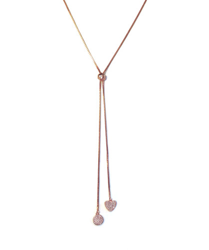 Playful Lariat Necklace Rose Gold