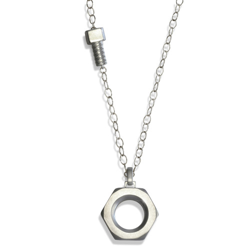 Pave Nut Necklace Silver Liza Schwartz Jewelry