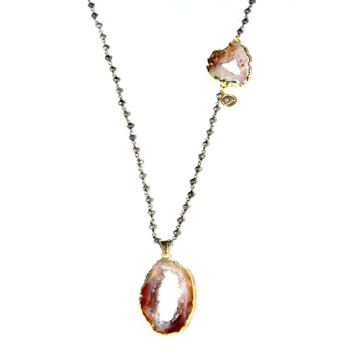 Double Geode Necklace