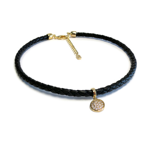 Gold Solar Choker in Black