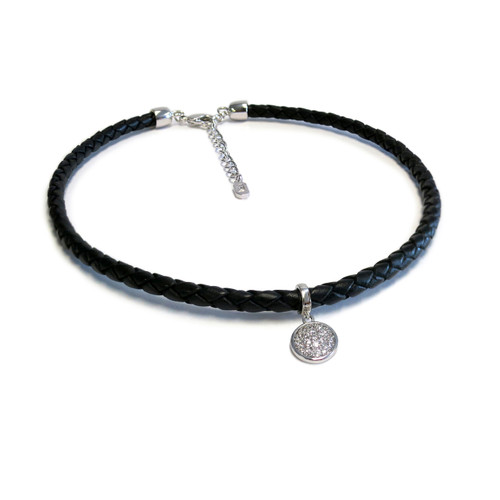Silver Solar Choker in Black