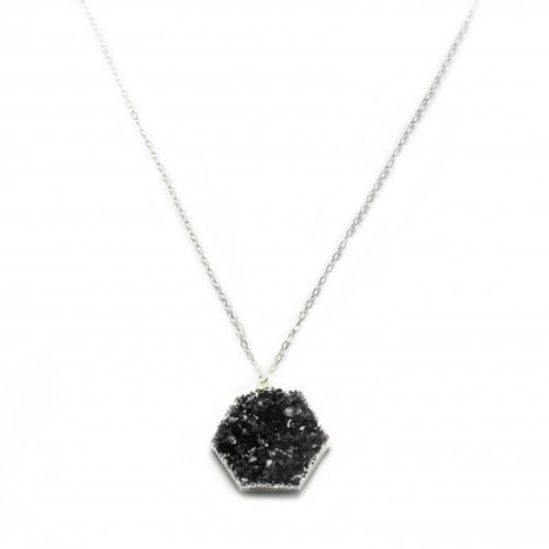Druzy Hexagon Necklace