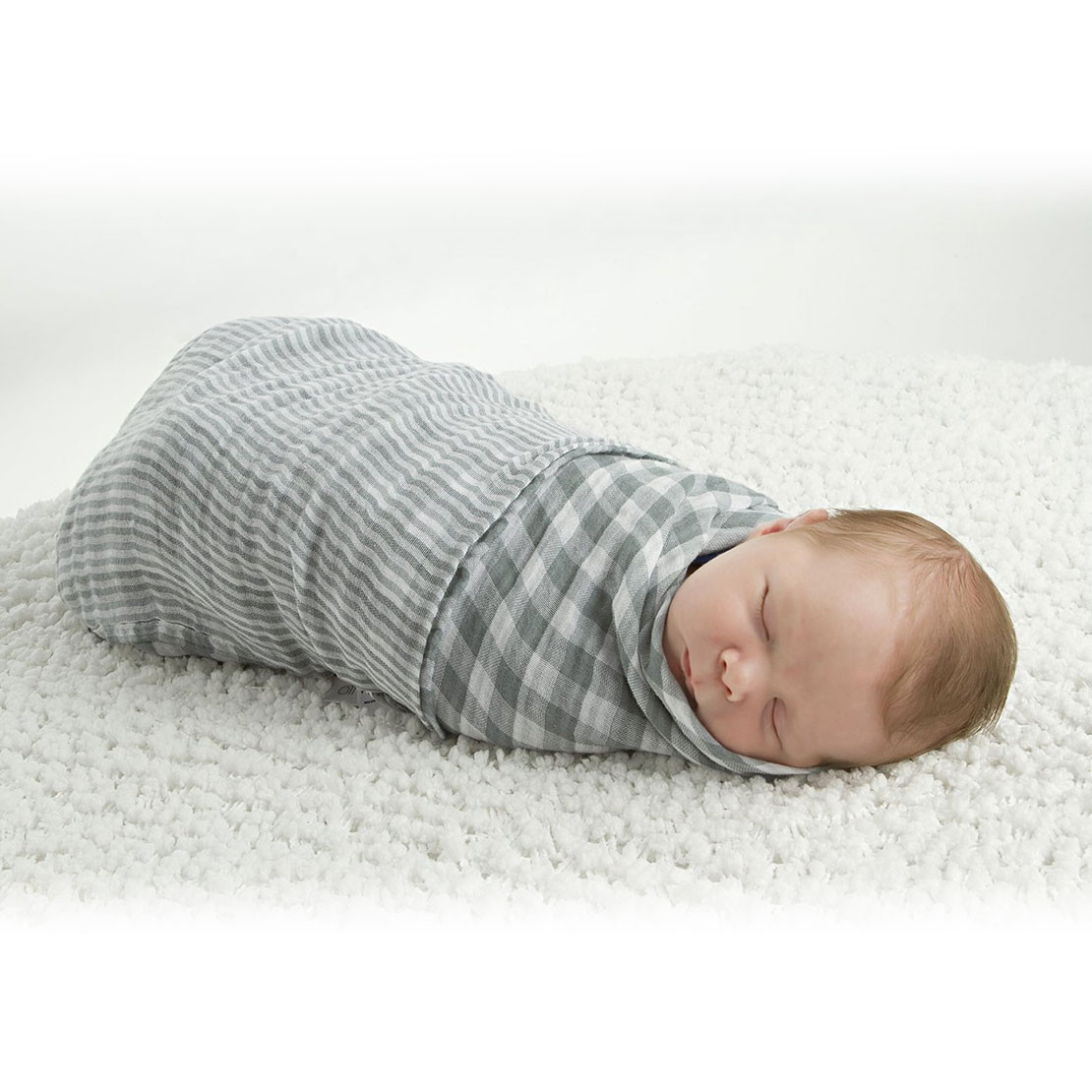 Lulujo Reversible Muslin Cotton Cloth Baby Newborn Swaddle Wrap Blanket