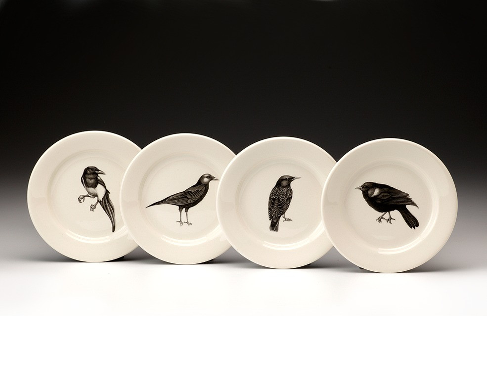laura tumblers zindel Set: Zindel  Birds Bread Black Laura Plate  Design