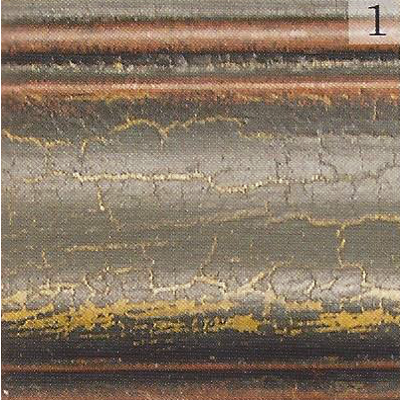Katie's Color Sample - Mustard, Black Crackle, Barn Red Trim