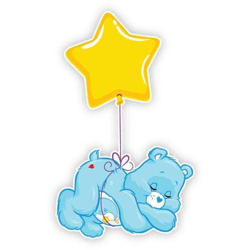 blue care bear with rainbow and star