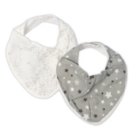 The Little Linen Company - Bib 2 Pack - Starlight Grey 