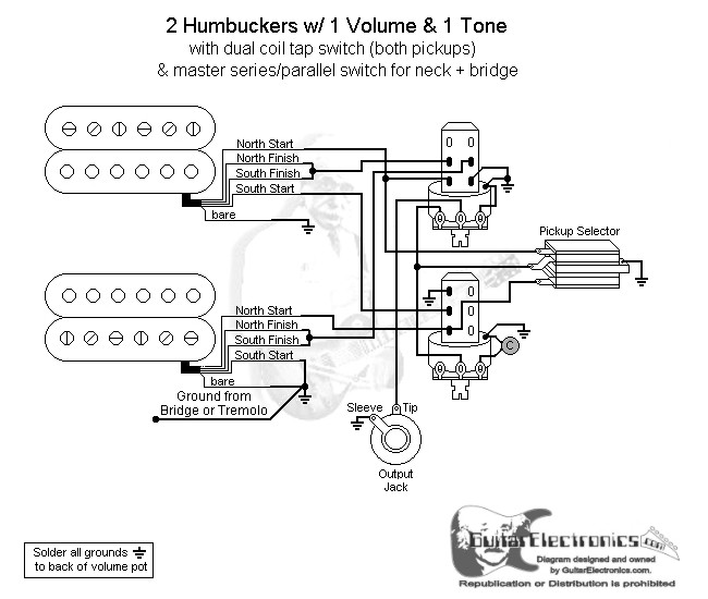 2 Hbs 3 1 Vol 1 Tone Coil Tap U0026 Series Parallel
