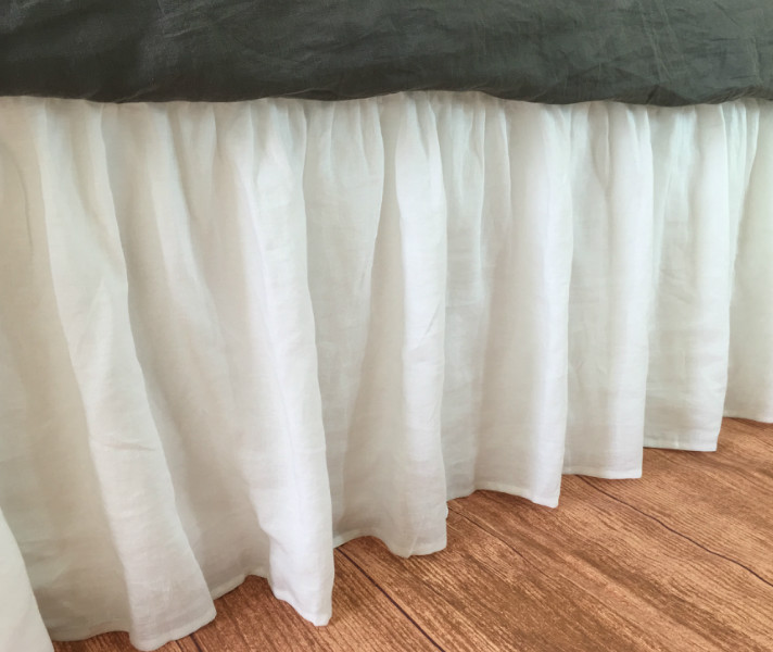 Linen California King Bed Skirt Linen California King Bed Skirt
