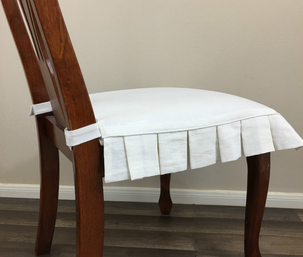 Linen Chair Cover linen chair seat cover with pleated ruffles – multiple colors Linen Chair Cover linen chair seat cover with pleated ruffles – multiple colors