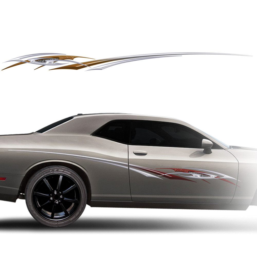 SKIP JACK Automotive Vinyl Graphics and Decals Kit Shown on SMALL 4 DOOR CAR MoProAuto