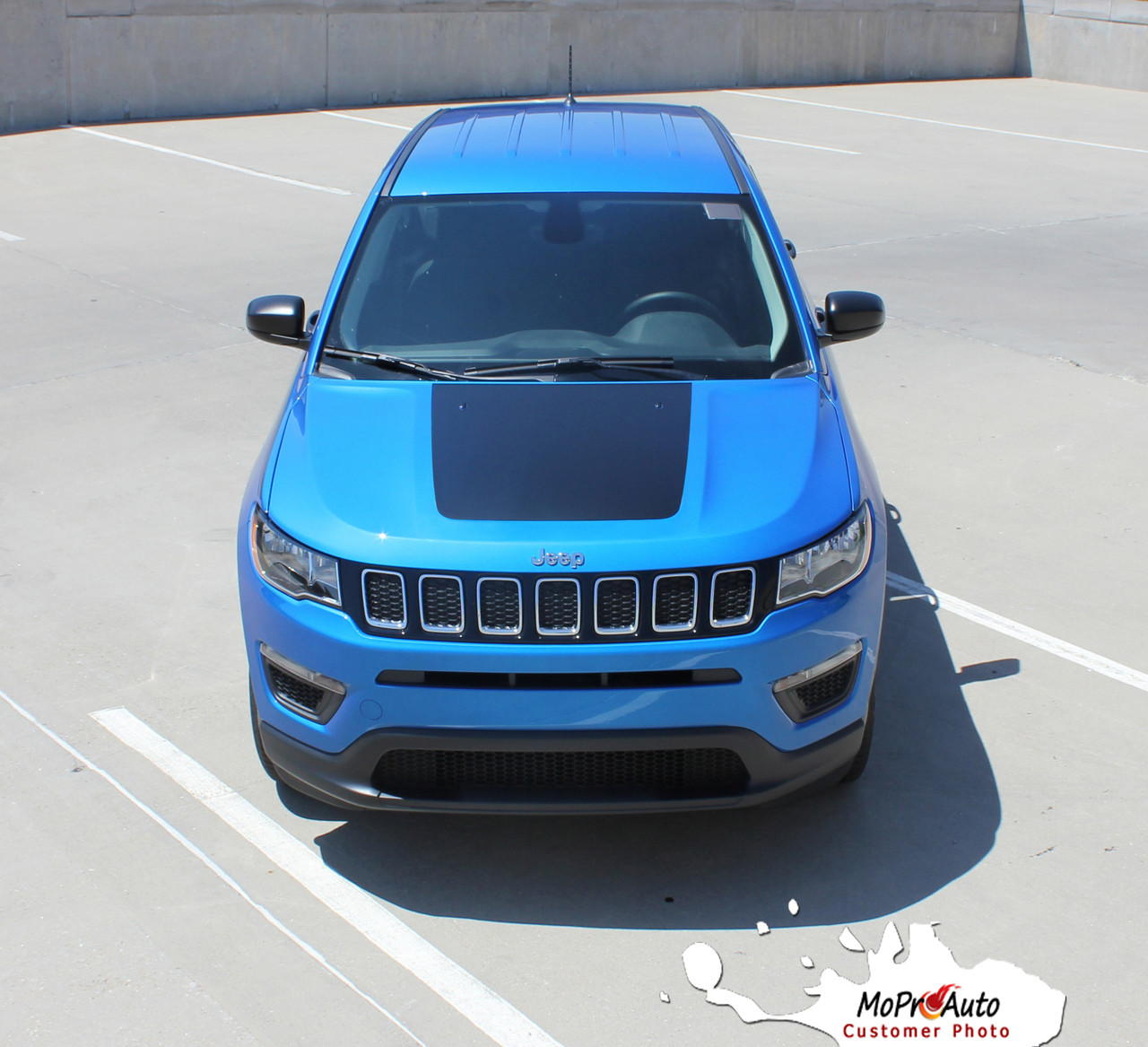 BEARING Jeep Compass Vinyl Graphics Decal Stripe Hood Blackout Kit