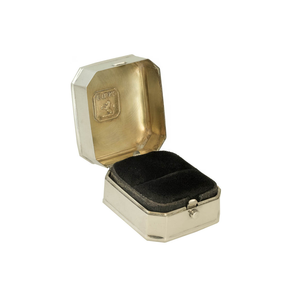 Birks Vintage Silver Ring Box Engagement Ring Box