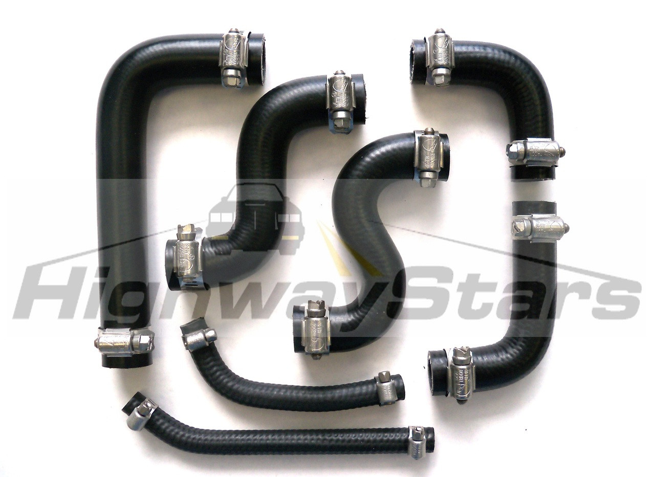 Exact Length Complete Heater Hose set with 100 stainless steel clamps