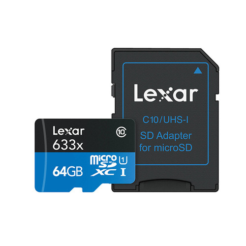 Lexar 64GB High-Performance UHS-I microSDHC Memory Card with SD Adapter