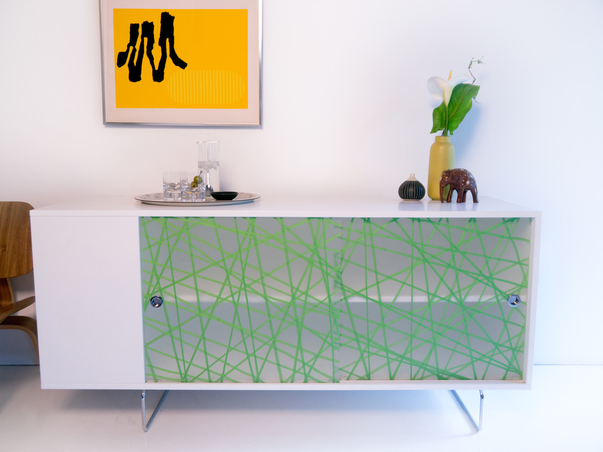Alto Credenza shown with Green Strand panels.