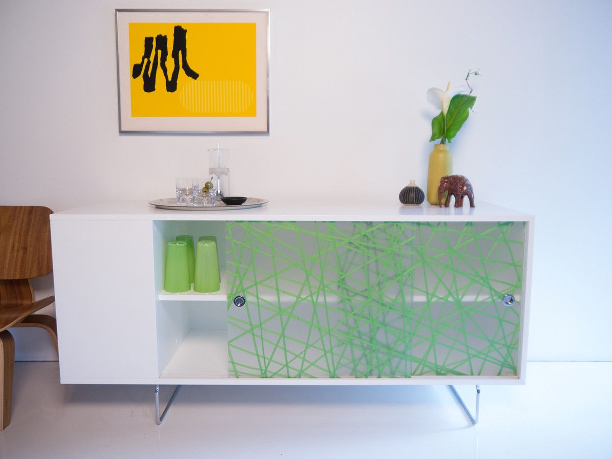 Alto Credenza shown with Green Strand panels.