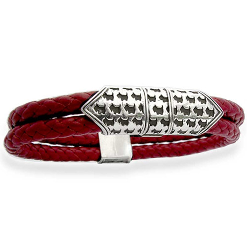 Scottie Clasp Braided Leather Bracelet