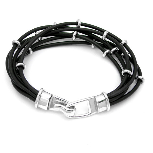 Beaded Multistrand Rubber Bracelet