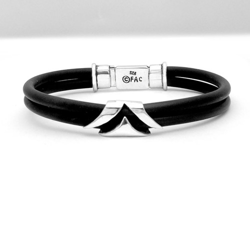 Viscount Box Clasp Mens Rubber Bracelet
