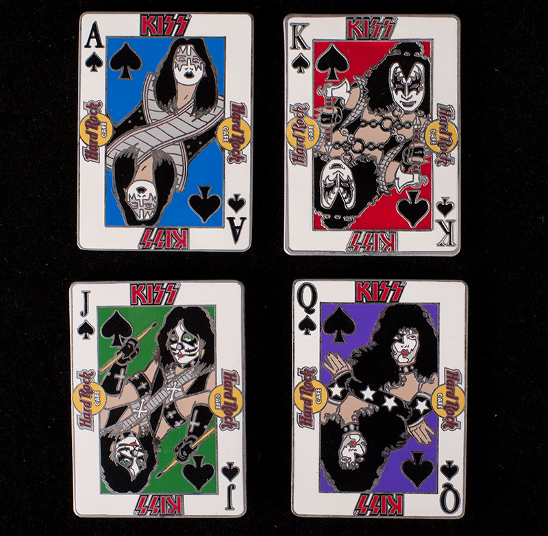 KISS Hard Rock Cafe Pin Playing Cards Set Of 4 KISS Museum