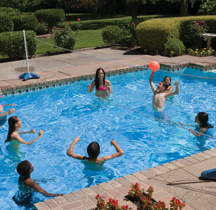Badminton & Volleyball Across the Pool Game