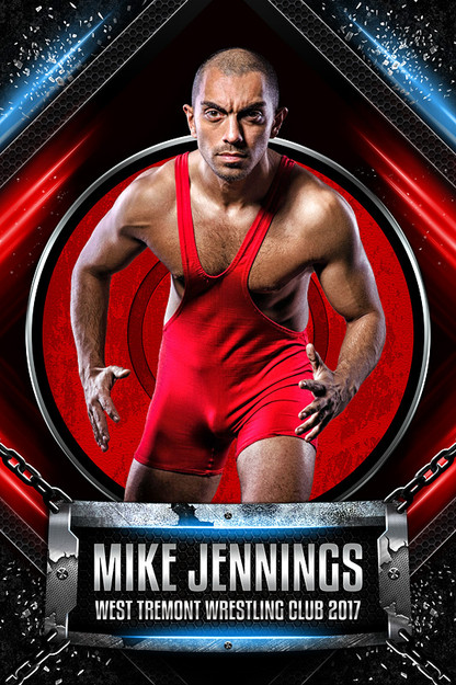 Player Banner Sports Photo Template - Chained Metal - Wrestling