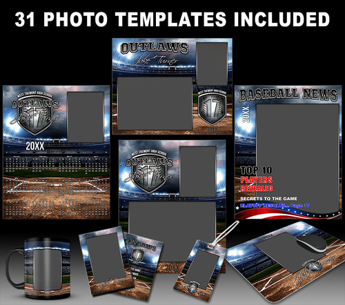 Baseball Sports Photo Templates American Baseball Collection Photoshop Sports Templates Baseball Photo Templates