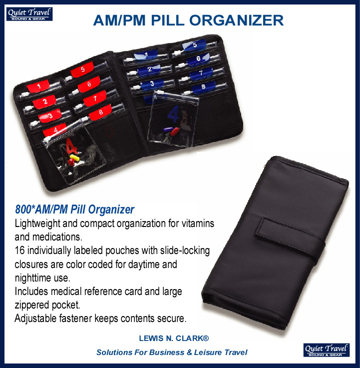 AM/PM Pill Organizer Quiet Travel Sound & Gear