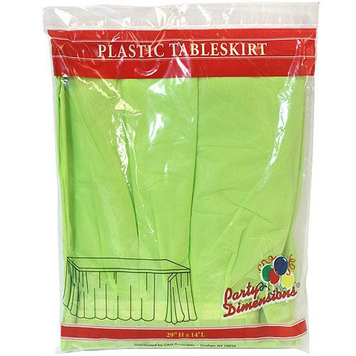 Plastic Table Skirts Lime Green