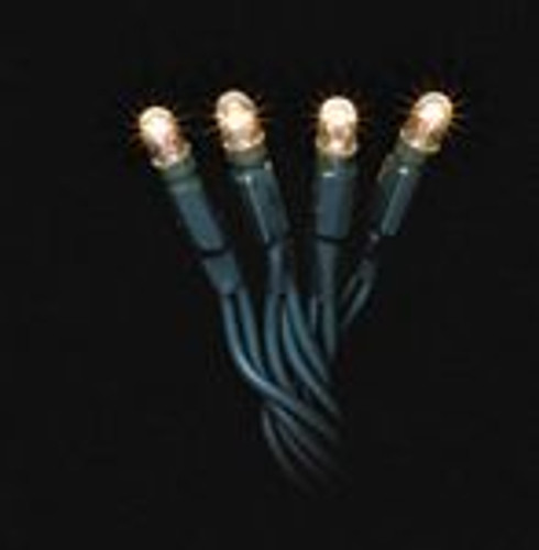 100 Clear Rice Lights on 17' Green Wire, 8 Function Plug In