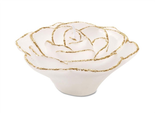 Rose Wax Floater White w/ Gold Glitter