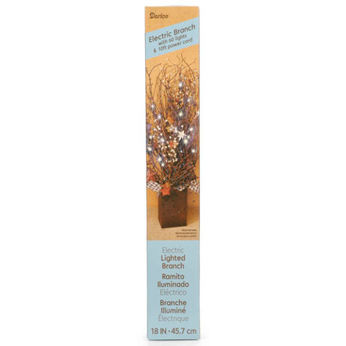 18" Brown Lighted Branches - 60 Clear Rice Bulbs - Plug In