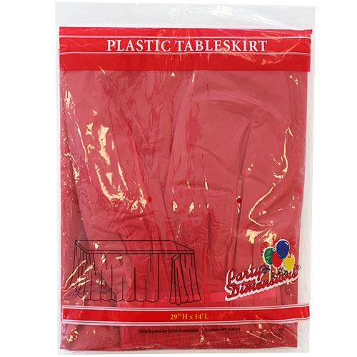 Plastic Table Skirts Red