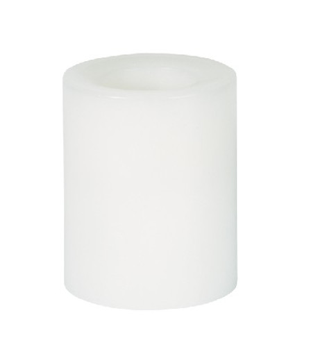 Round Flameless Real Wax Pillar Candles 4-Inch White