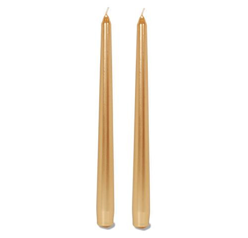 10 Inch Metallic Taper Candle Gold 2 pcs Pk