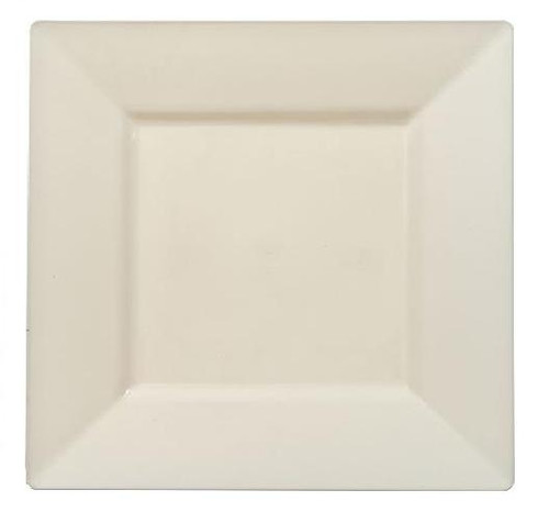 Plastic Squares 10 3/4" Inch Cream Plates - 10 Ct.