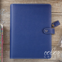Color Crush A5 Faux Leather Planner Kit 7.5 "x 10" - Navy