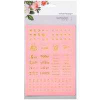 Color Crush Planner Foil Embossed Stickers - Pink Words