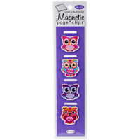 Magnetic Page Clip Bookmarks - Set of 4 - Cute Owls