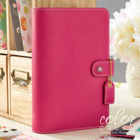 Color Crush Faux Leather Personal Planner Kit 5.25" X 8" - Fuchia